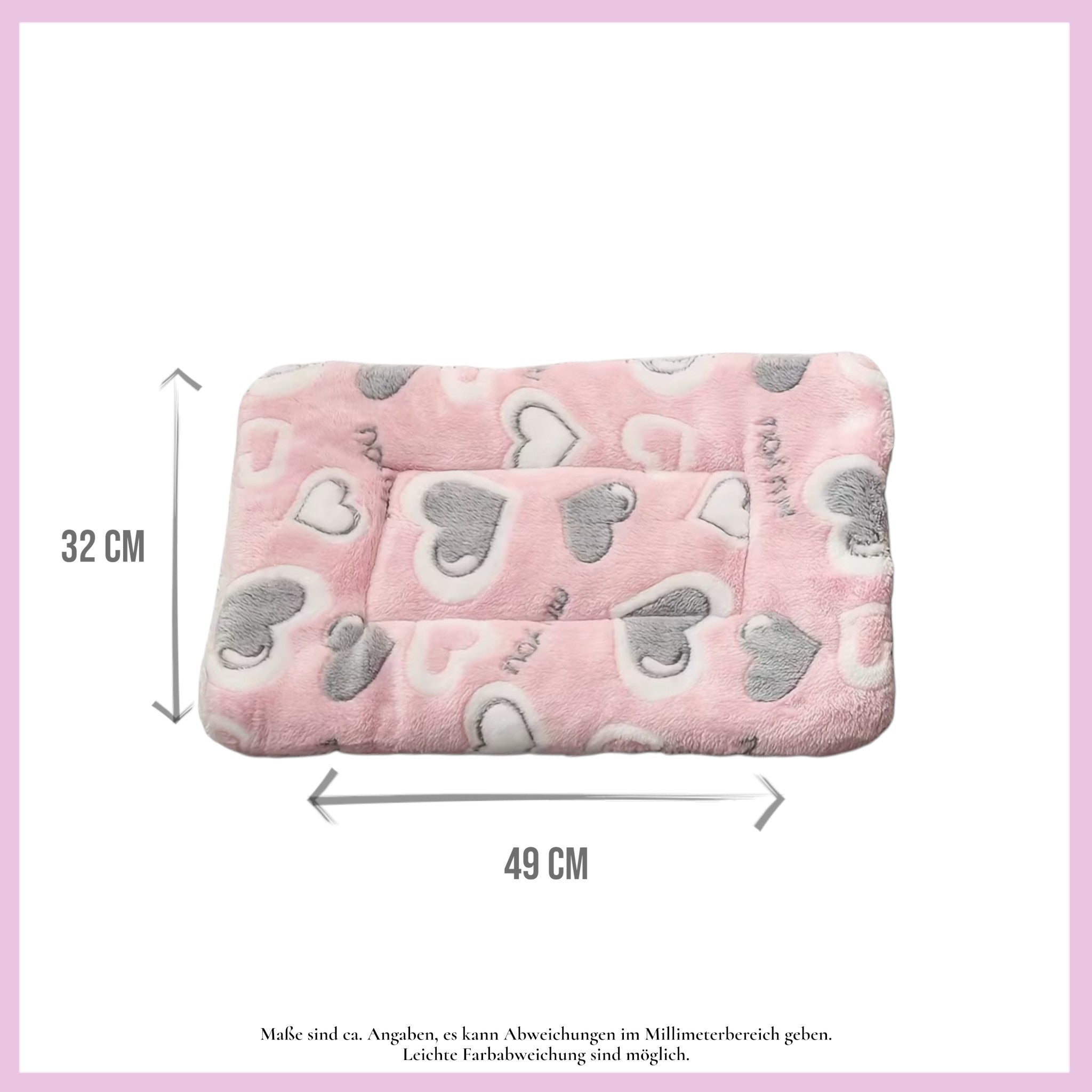 🛏️ Kuschelbett „Herzen“ – Flauschig, niedlich & liebevoll für deine Meerschweinchen