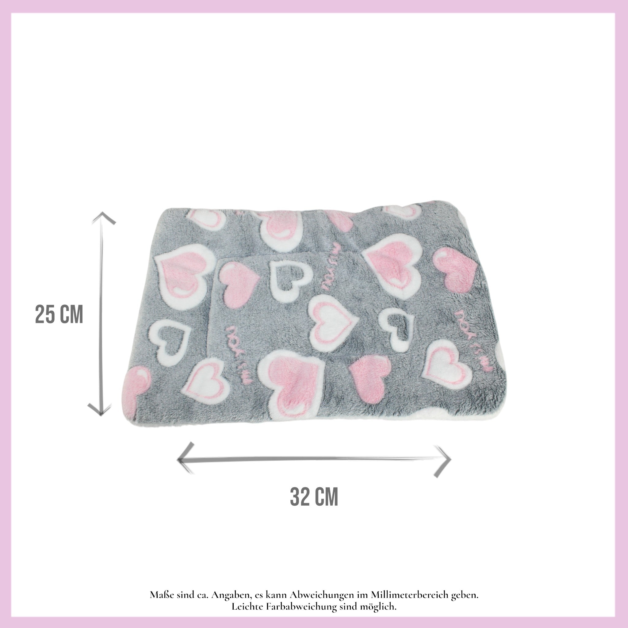 🛏️ Kuschelbett „Herzen“ – Flauschig, niedlich & liebevoll für deine Meerschweinchen