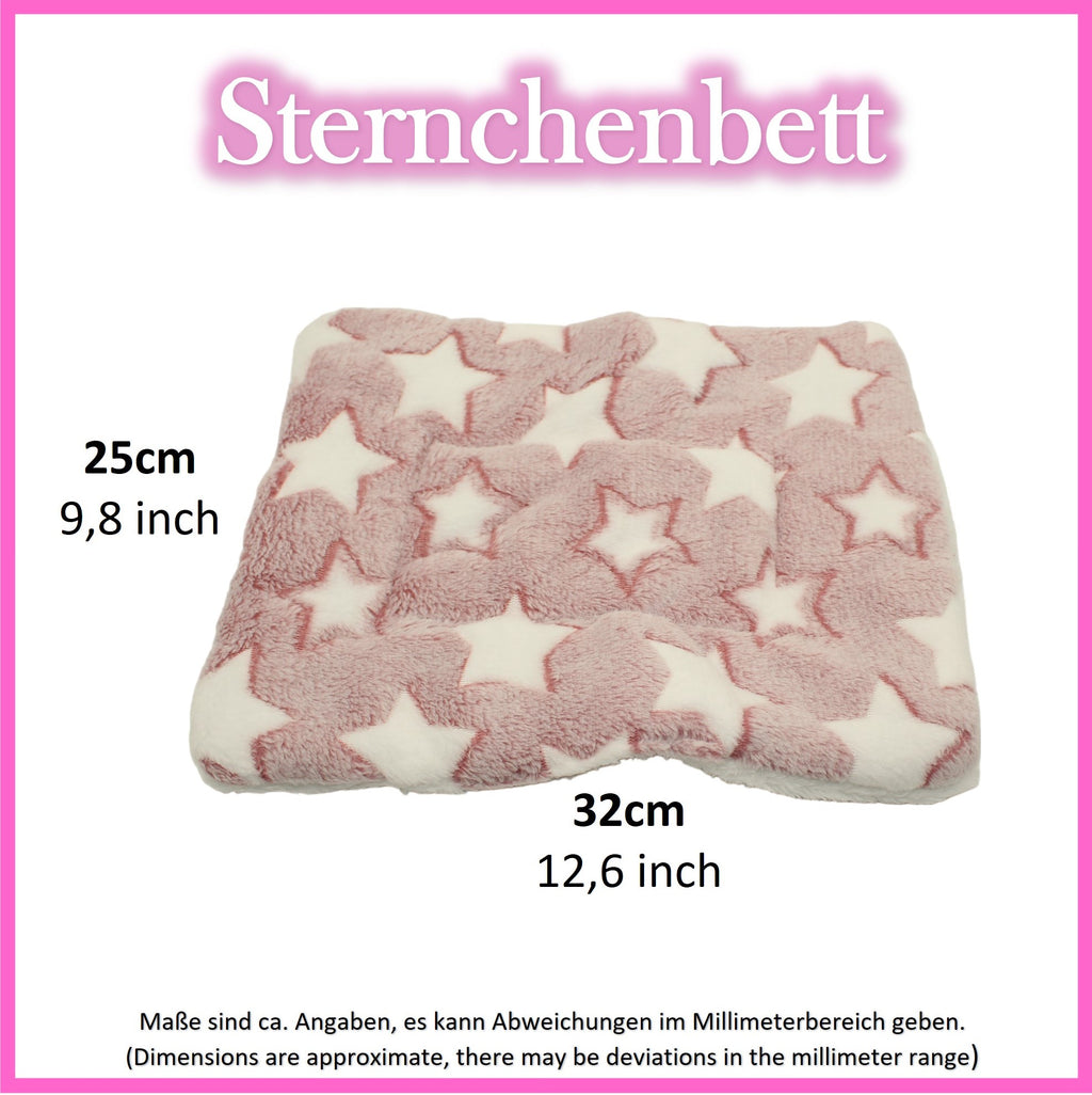 💗 Kuschelbett Sterne Rosa – weich & gemütlich für Meerschweinchen
