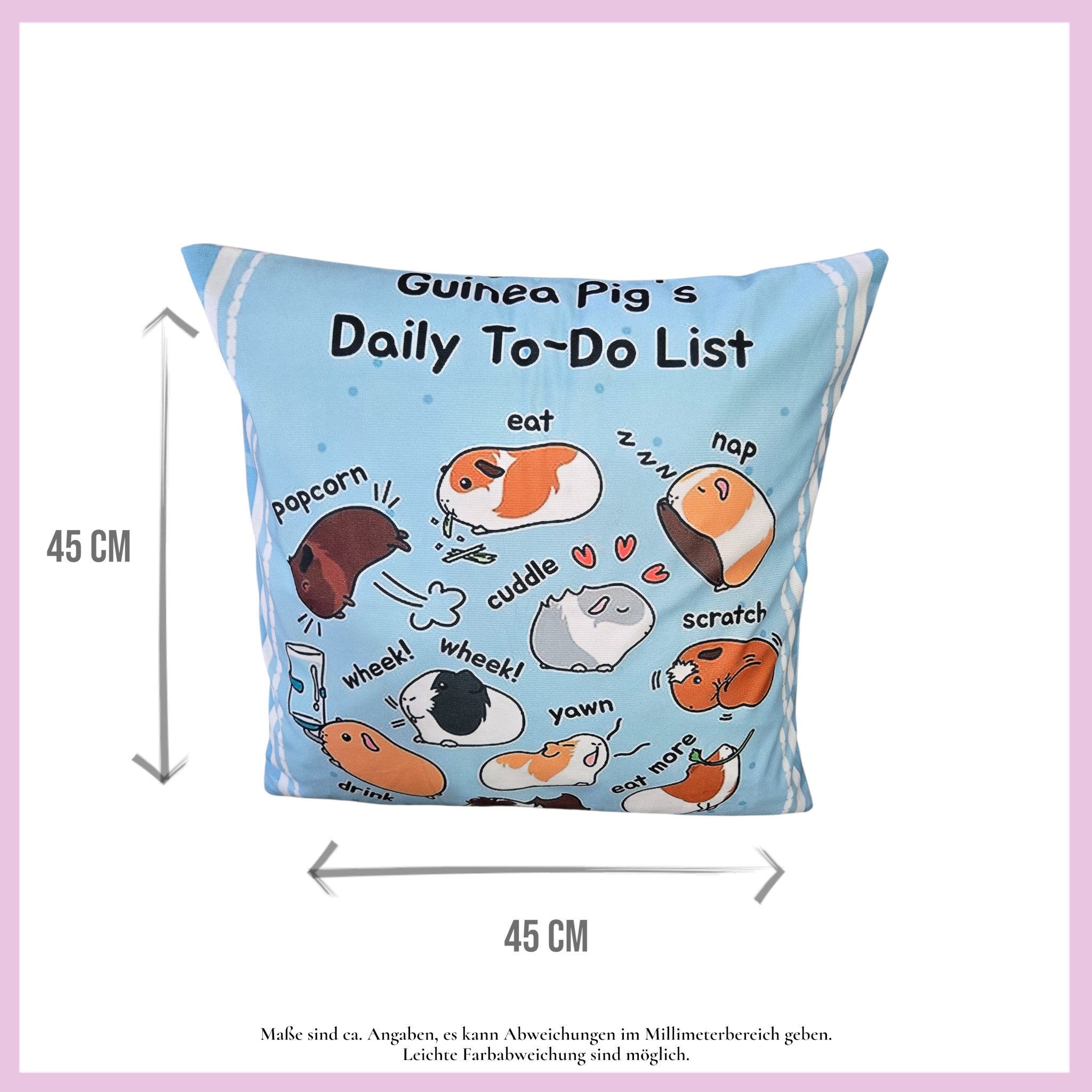 🛋️ Kissen „Daily To-Do List“ Nr.2 – Dein täglicher Kuschel-Reminder für Meerschweinchen-Fans