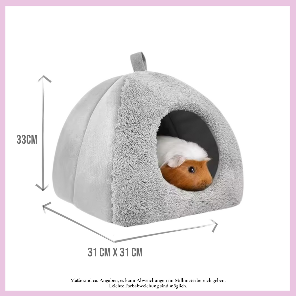 🏠 Kuscheliges Grau/Rosa – Gemütliches Kuppelhaus für Meerschweinchen