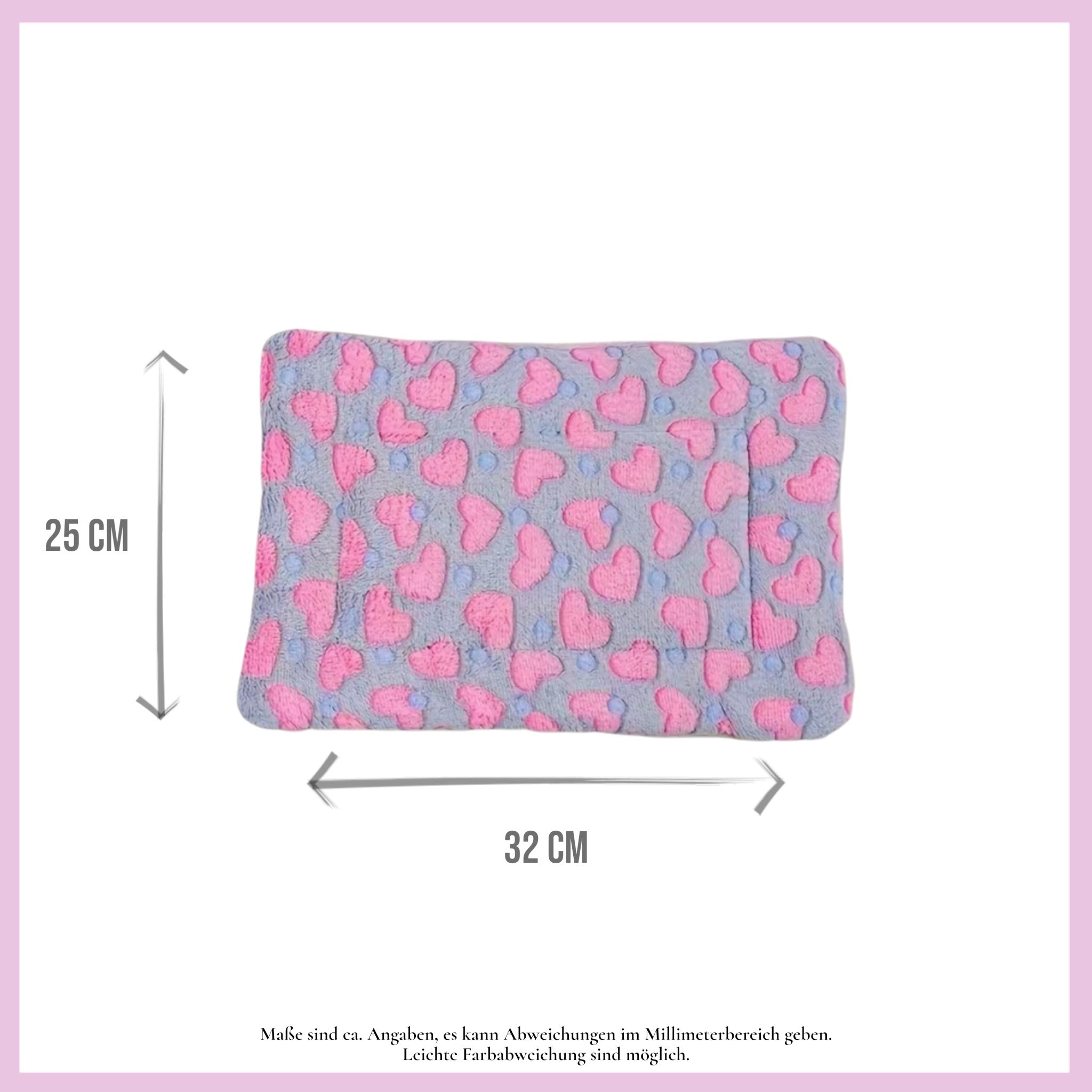 🛏️ Kuschelbett „Herzen - Grau“ – weiches Wohlfühlbettchen für deine Meerschweinchen