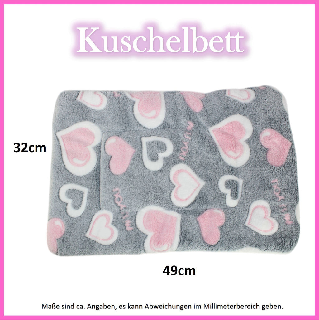 Kuschelbett - Herzen - Grau/Rosa