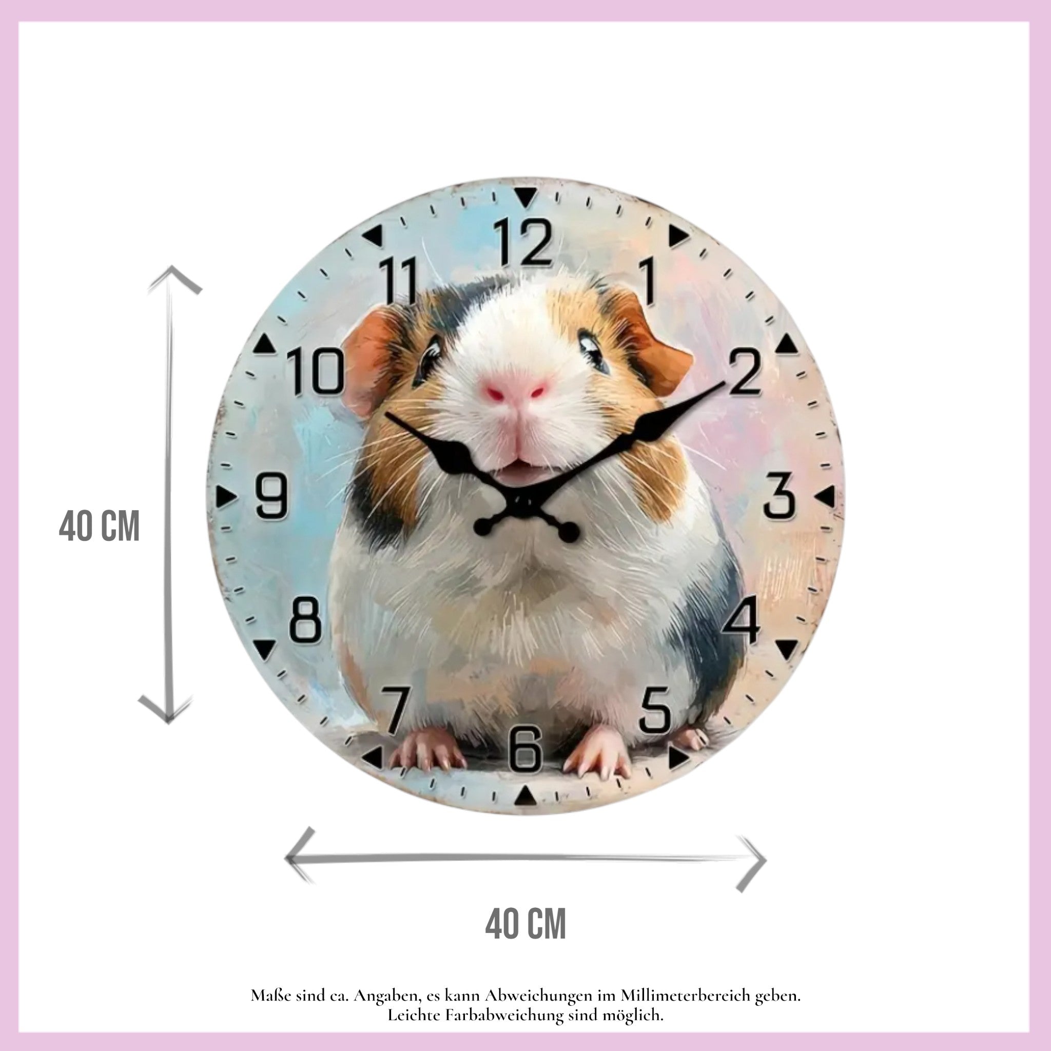 🕰️ Wanduhr „Meerschweinchen-Liebe“ – Stilvoller Blickfang für dein Zuhause
