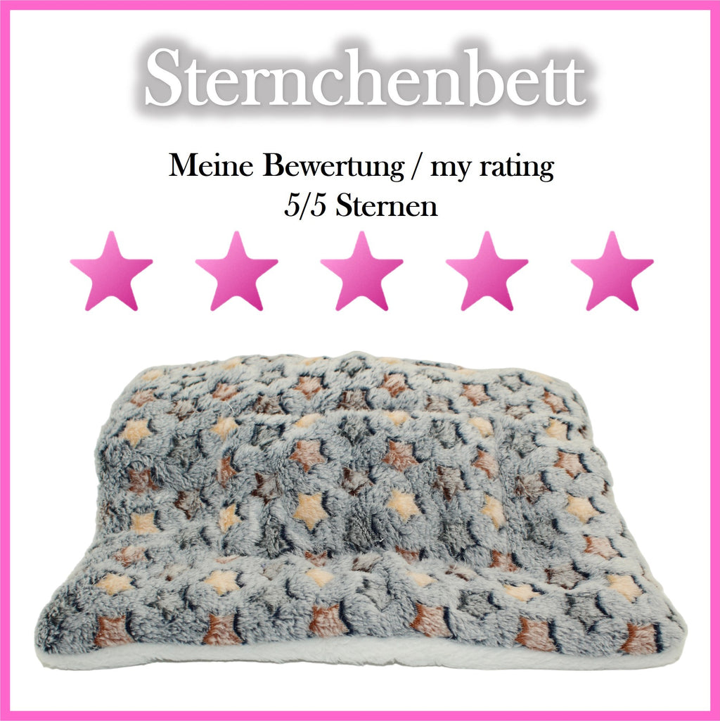 ✨ Sternchenbett Grau-Blau-Bunt – kuschelig weich & formstabil für Meerschweinchen