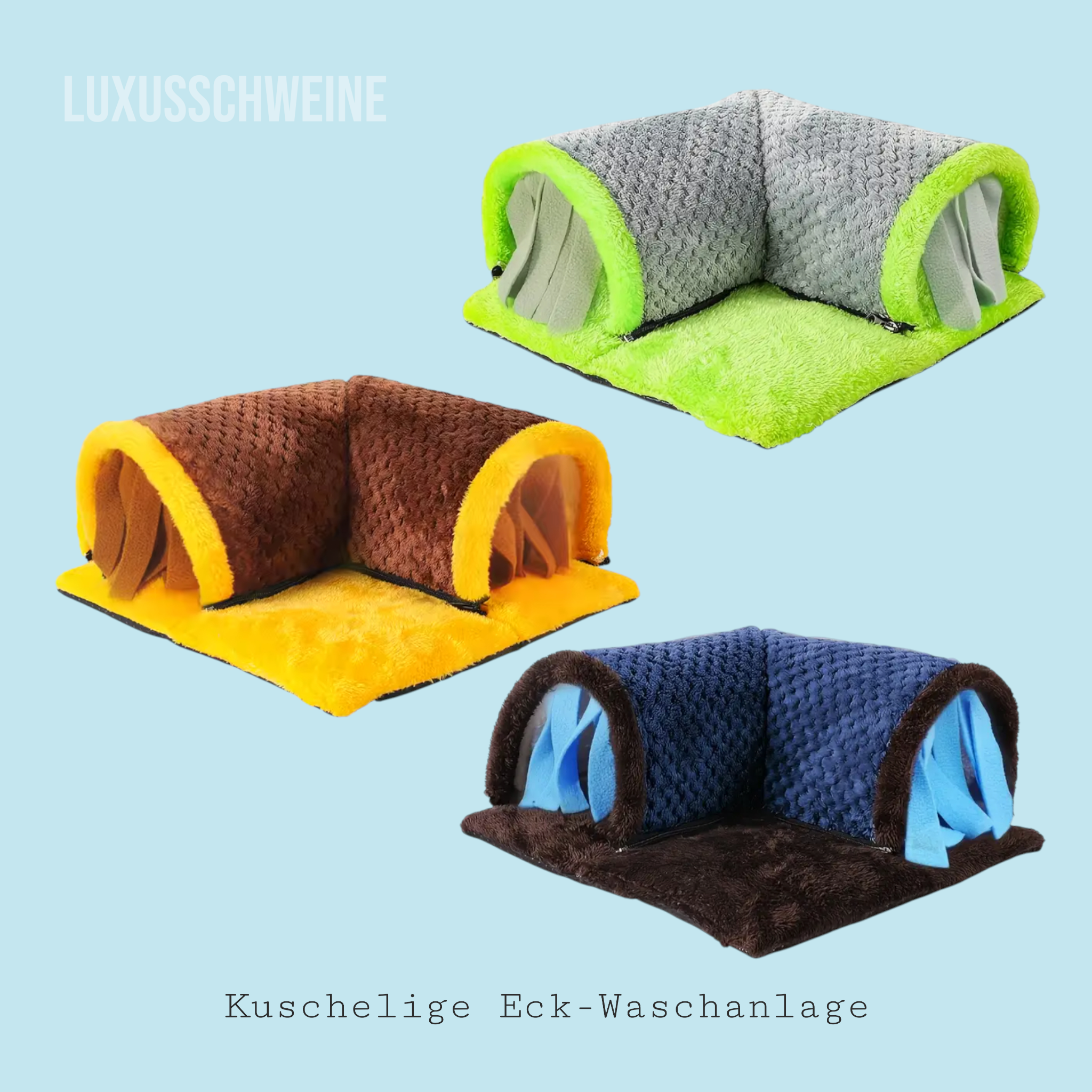 🏠 Eck-Waschanlage – Kuschelplatz für Meerschweinchen
