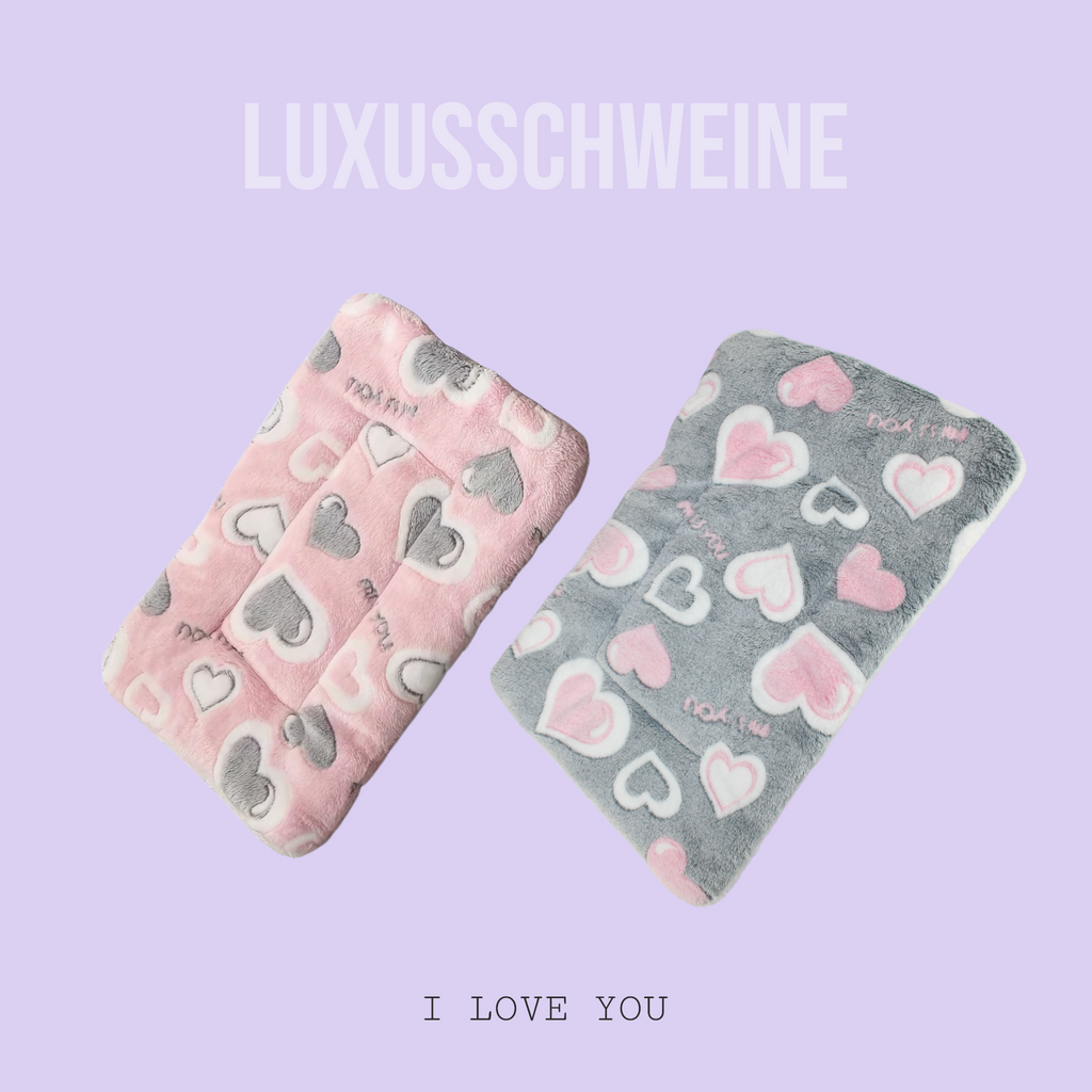 🛏️ Kuschelbett „Herzen“ – Flauschig, niedlich & liebevoll für deine Meerschweinchen