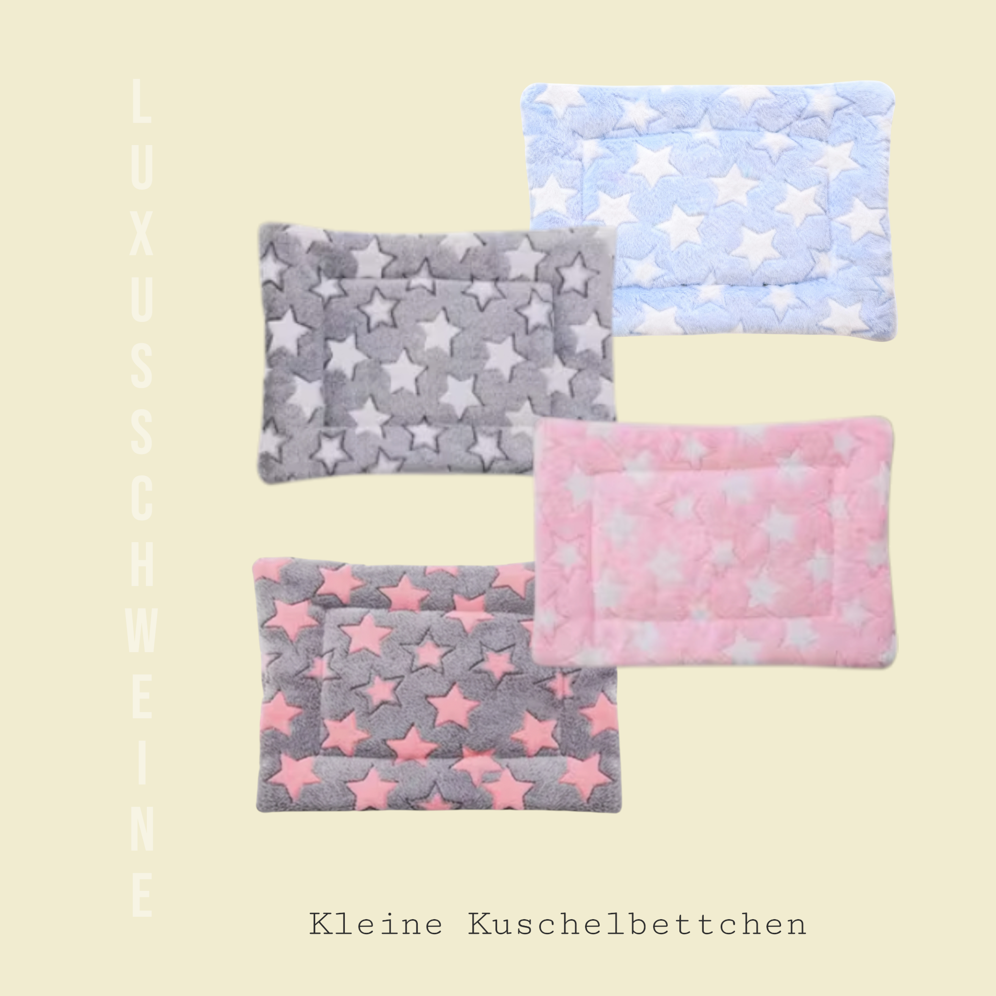 💗 Kuschelbett Sterne klein – weich & gemütlich für Meerschweinchen