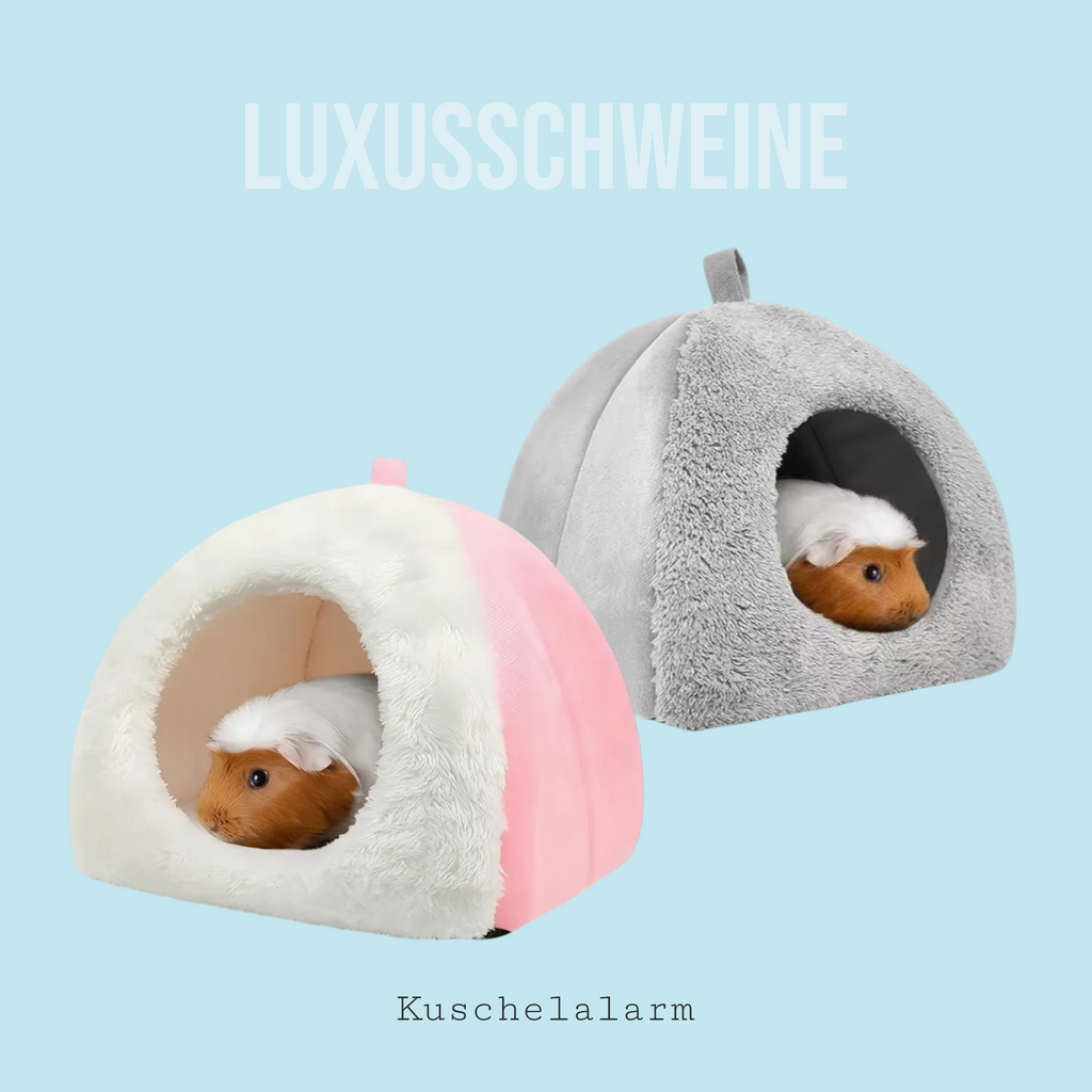 🏠 Kuscheliges Grau/Rosa – Gemütliches Kuppelhaus für Meerschweinchen