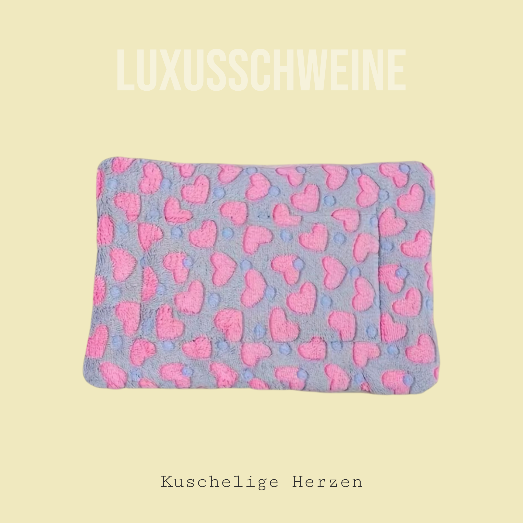 🛏️ Kuschelbett „Herzen - Grau“ – weiches Wohlfühlbettchen für deine Meerschweinchen