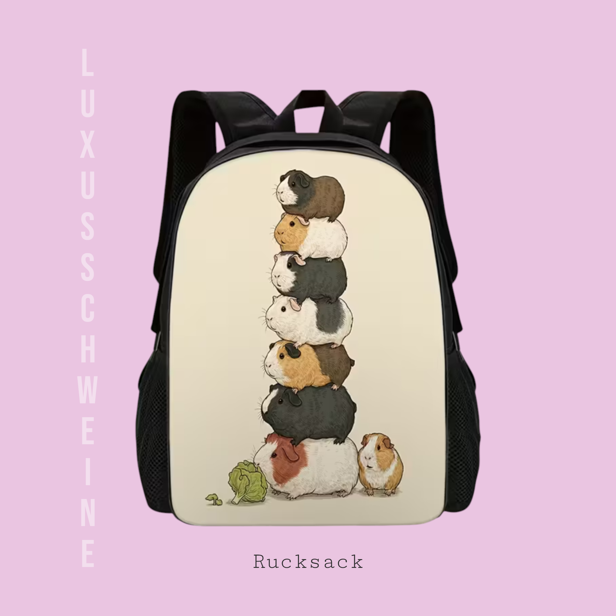 🎒 Rucksack „Meeri-Musikanten“ – Sieben Meerschweinchen wie die Stadtmusikanten