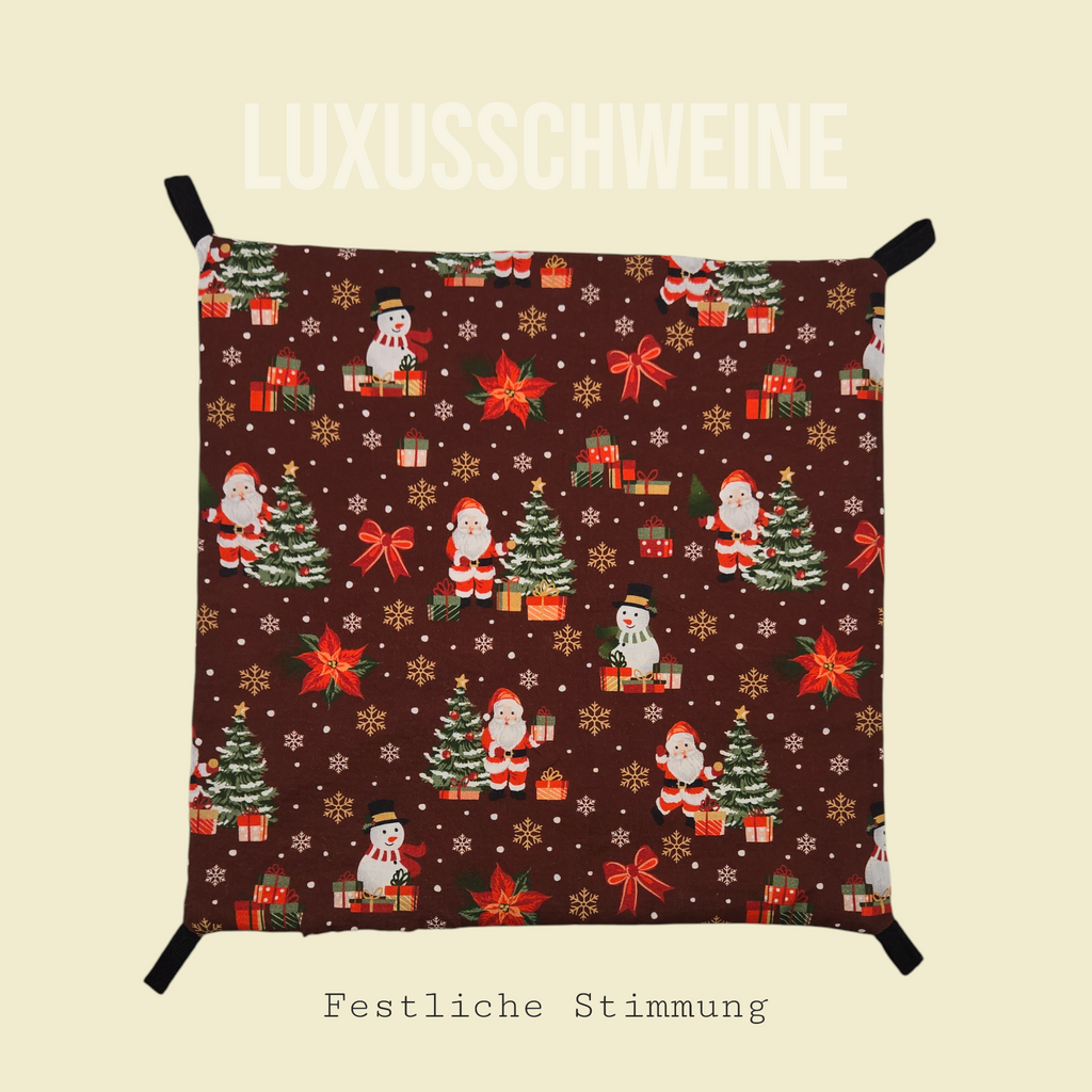 🎄✨ Weihnachtliche Hängematte – Kuscheltraum in festlichem Rot für deine Meerschweinchen
