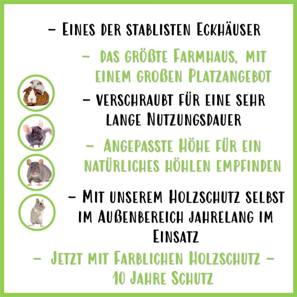 🏢Farmhaus 3.2 – Geräumiges Eckhaus für deine Meerschweinchen
