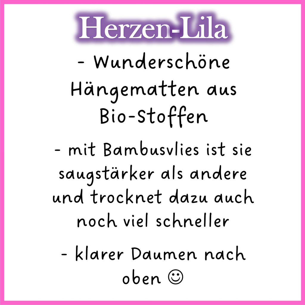🌈 Hängematte „Herzen Lila“ – Bunte Herzen auf lila Kuschelwelt