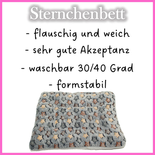 ✨ Sterrenbed grijsblauw – knuffelzacht en vormvast voor cavia's