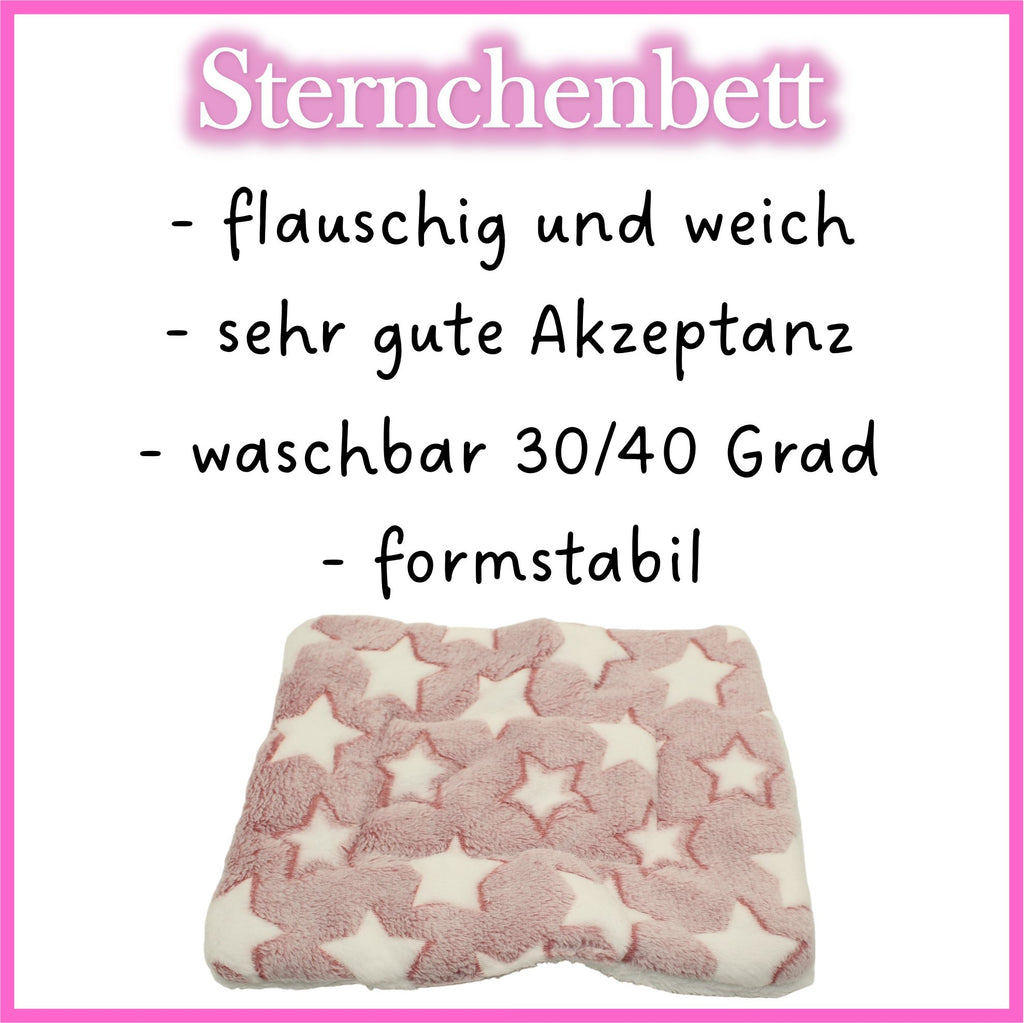 💗 Kuschelbett Sterne Rosa – weich & gemütlich für Meerschweinchen