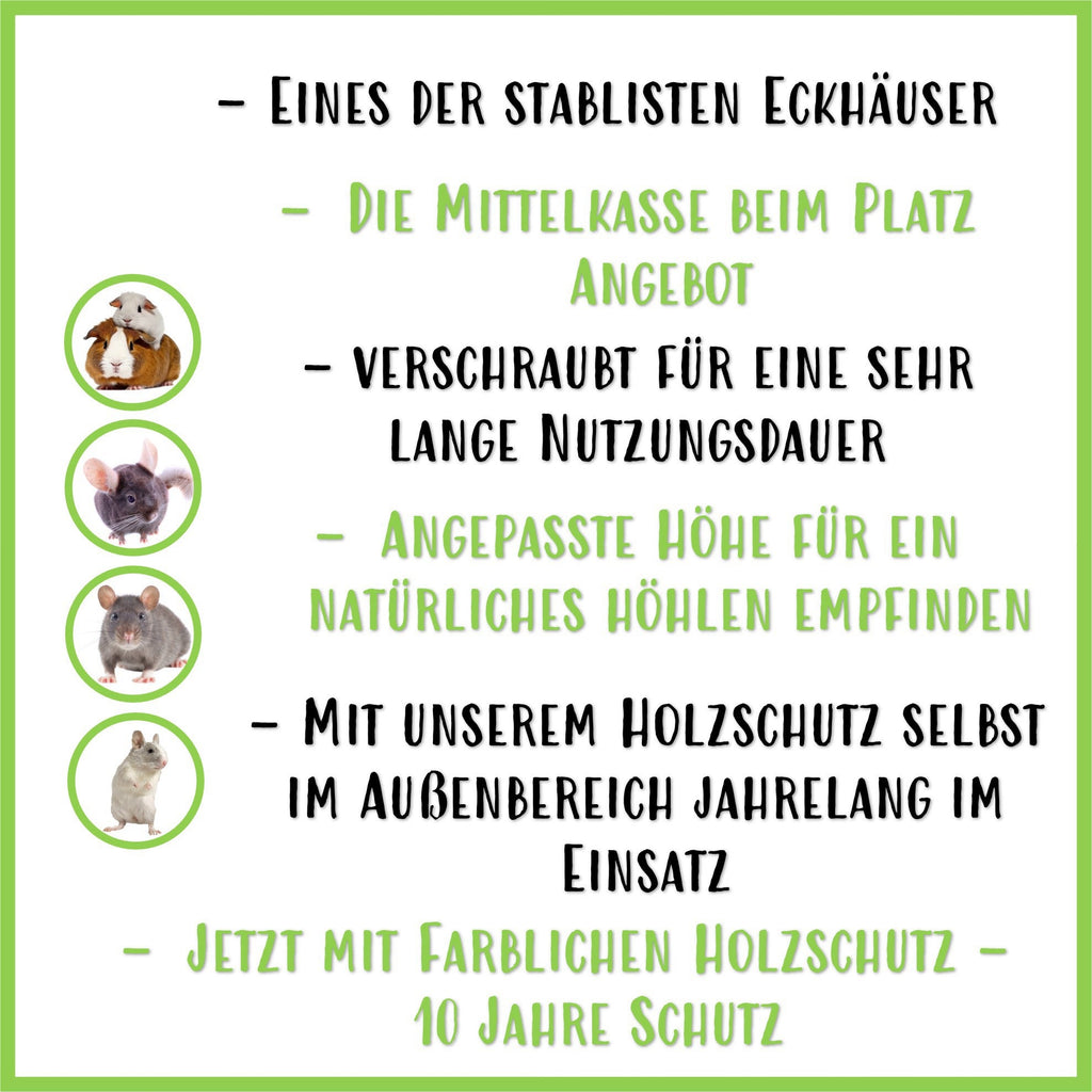🏡 Farmhaus 2.2 – Eckhaus mit schwungvollen Rundungen für Meerschweinchen