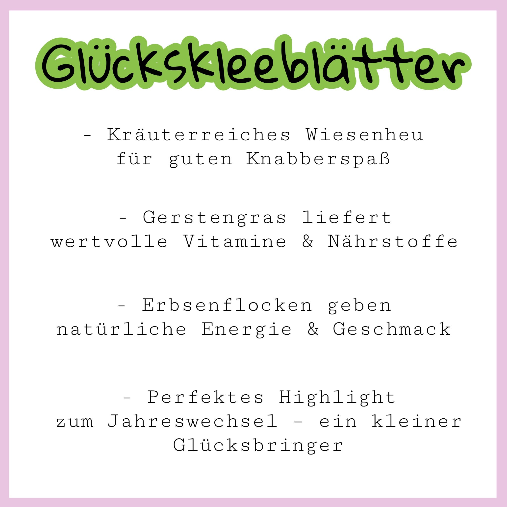 🍀 Glückskleeblätter – Natürlicher Knabber-Glücksbringer für deine Meerschweinchen