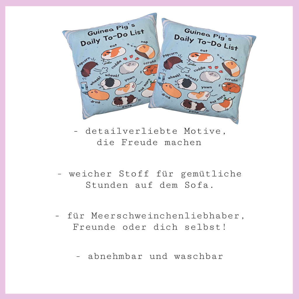 🛋️ Kissen „Daily To-Do List“ Nr.1 – Dein täglicher Kuschel-Reminder für Meerschweinchen-Fans