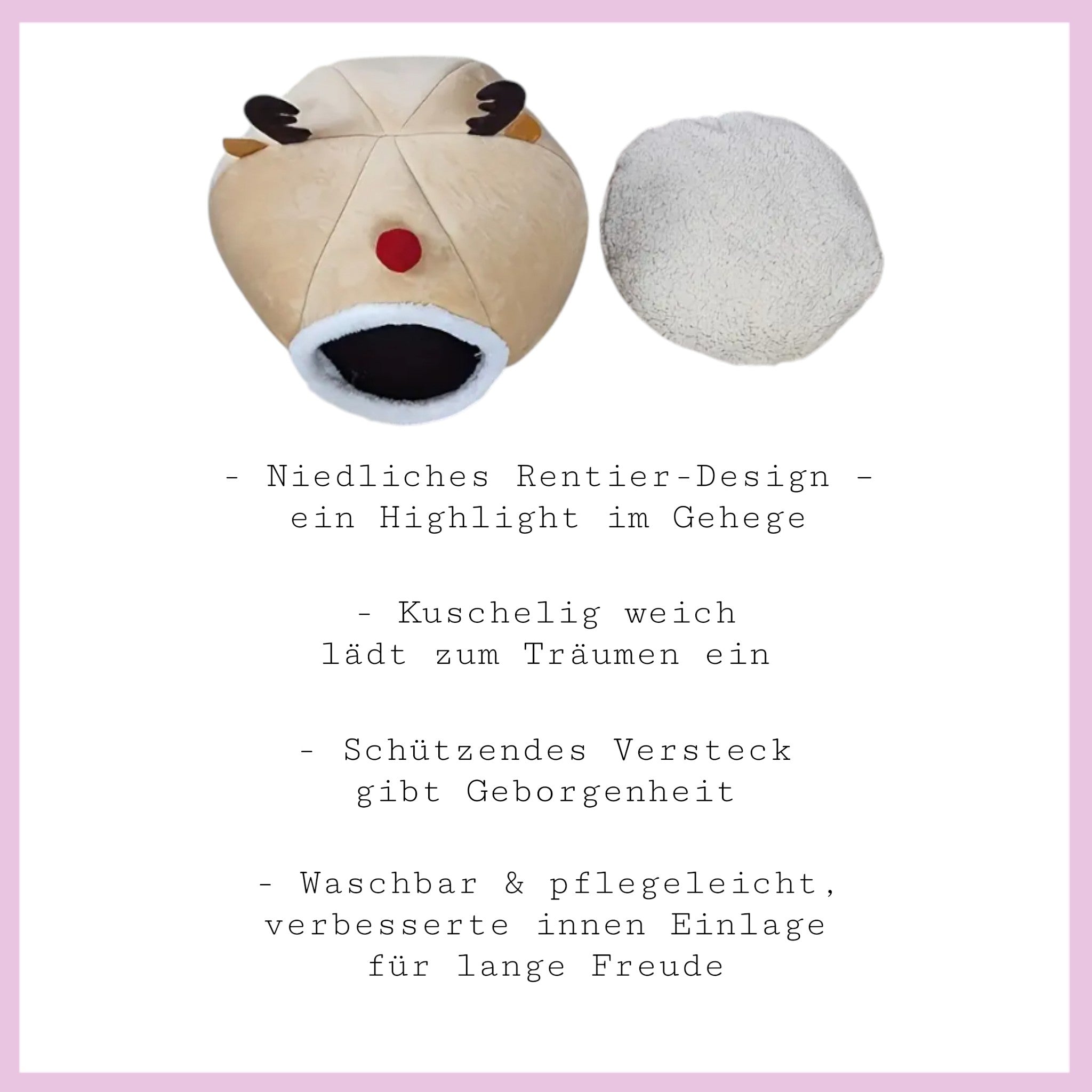 🦌❄️ Rentier-Haus – das kuscheligste Winterhäuschen für deine Meerschweinchen