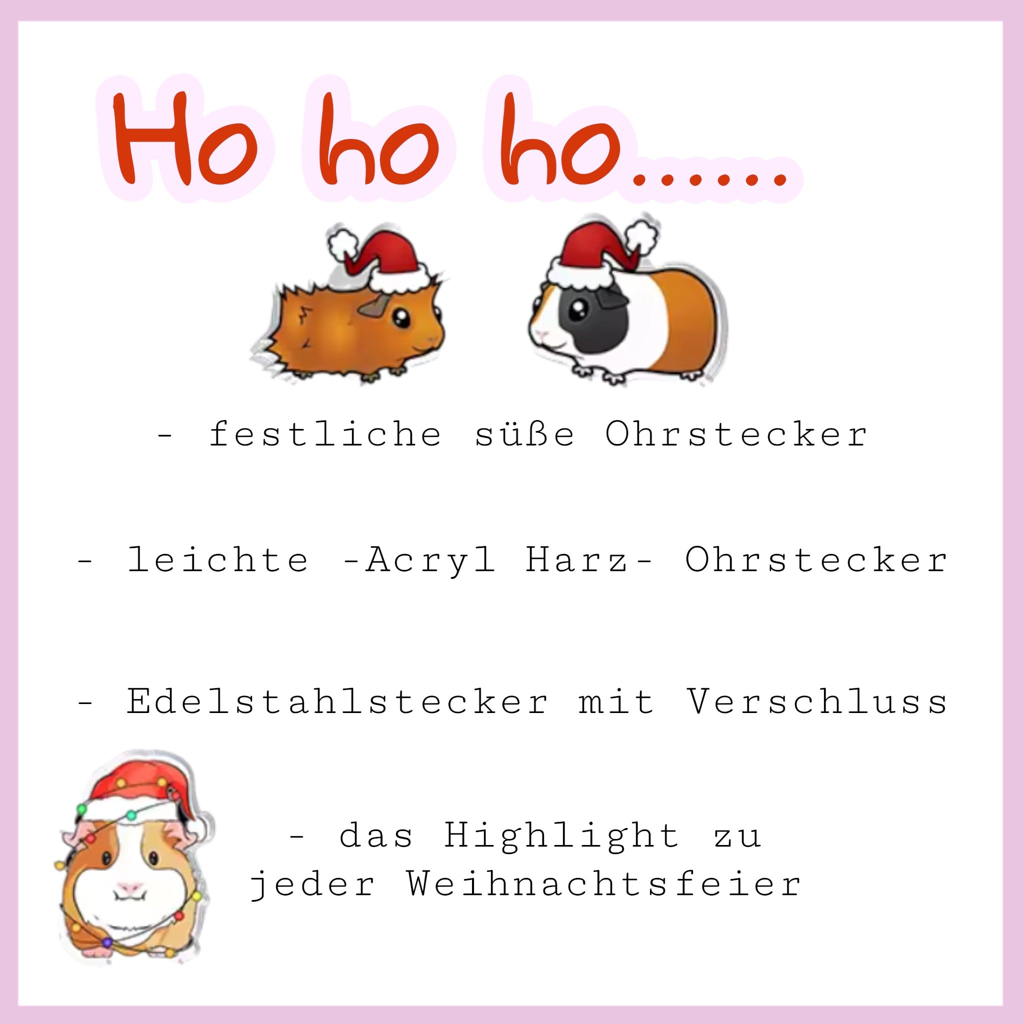 🎄✨ Xmas Ohrstecker – Süße weihnachtliche Ohrringe für Meerifans